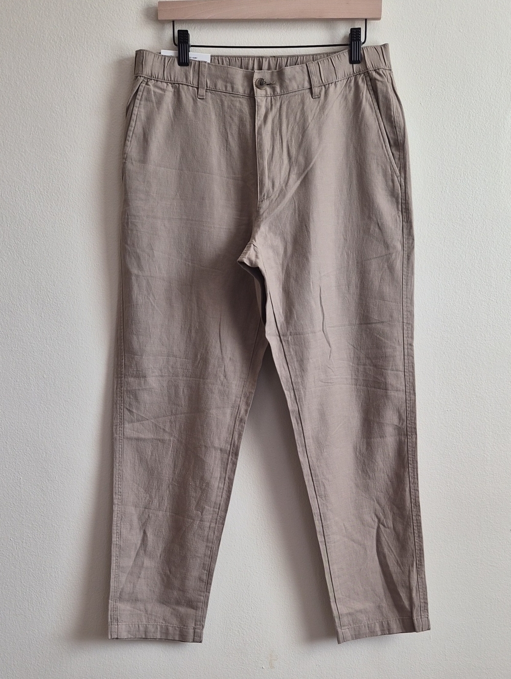 Uniqlo Men's Beige Linen Blend Relaxed Pant